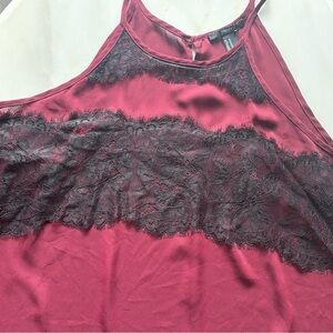 Forever 21 Red and Black Lace Chemise